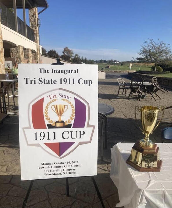 The inaugural Cup sign at Town & Country Golf Course, 2022